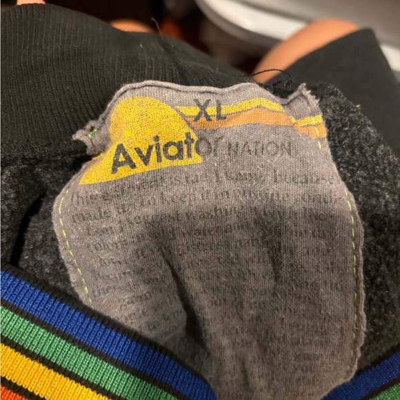 Aviator Nation Rainbow Rib Sweatpants (XL, black/charcoal) VGUC - Picture 4 of 4